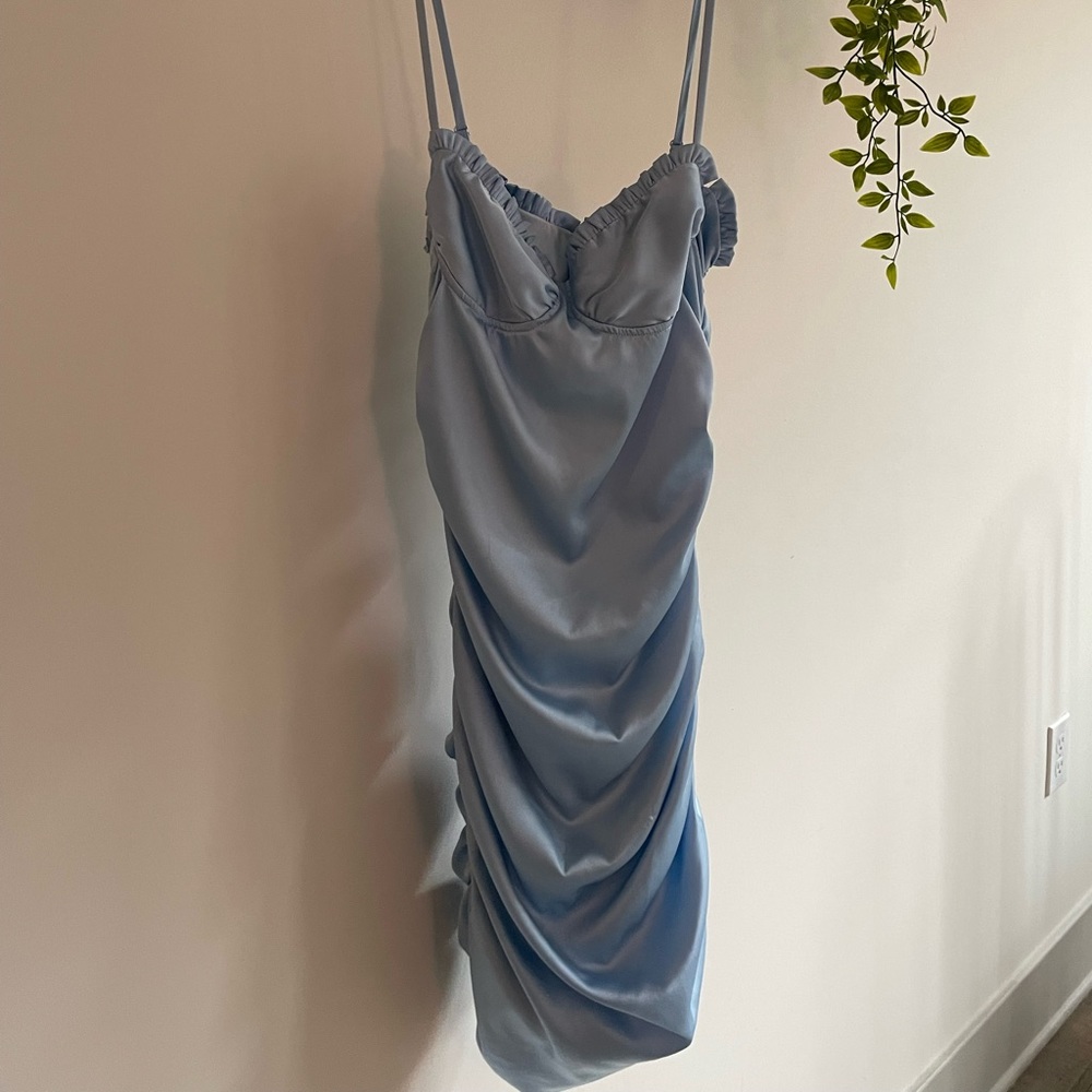Blue Runched Dress